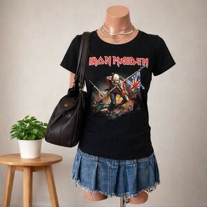 Vintage Iron Maiden Shirt Bay Island Sportswear Women’s xs Y2K Goth Grunge